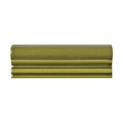 British Ceramic Tile Puddle Glaze Olive Green 5cm x 15cm Border Tile