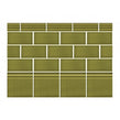 British Ceramic Tile Puddle Glaze Olive Green 7.5cm x 15cm Wall Tile