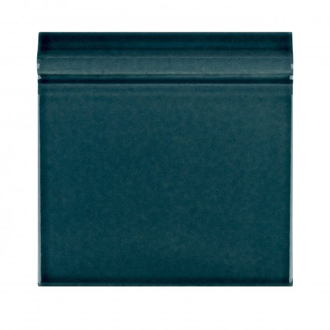 British Ceramic Tile Puddle Glaze Peacock 15cm x 15cm Skirting Tile