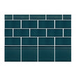 British Ceramic Tile Puddle Glaze Peacock 15cm x 15cm Skirting Tile