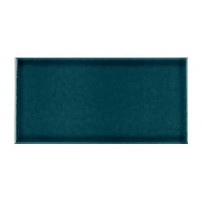 British Ceramic Tile Puddle Glaze Peacock 7.5cm x 15cm Wall Tile