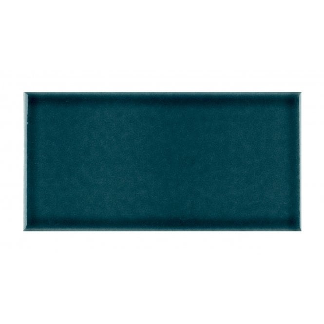 British Ceramic Tile Puddle Glaze Peacock 7.5cm x 15cm Wall Tile