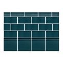 British Ceramic Tile Puddle Glaze Peacock 7.5cm x 15cm Wall Tile