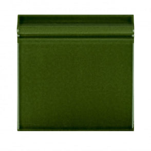 British Ceramic Tile Puddle Glaze Racing Green 15cm x 15cm Skirting Tile