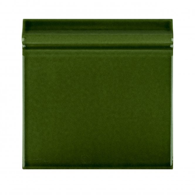 British Ceramic Tile Puddle Glaze Racing Green 15cm x 15cm Skirting Tile