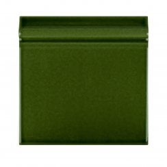 British Ceramic Tile Puddle Glaze Racing Green 15cm x 15cm Skirting Tile
