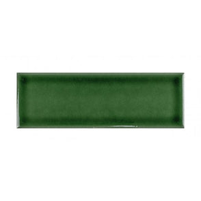British Ceramic Tile Puddle Glaze Racing Green 5cm x 15cm Wall Tile