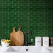 British Ceramic Tile Puddle Glaze Racing Green 5cm x 15cm Wall Tile