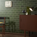 British Ceramic Tile Puddle Glaze Racing Green 7.5cm x 15cm Wall Tile