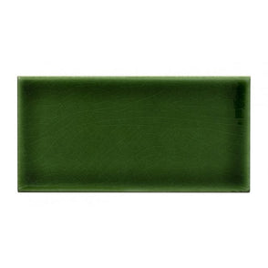 British Ceramic Tile Puddle Glaze Racing Green 7.5cm x 15cm Wall Tile