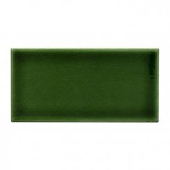 British Ceramic Tile Puddle Glaze Racing Green 7.5cm x 15cm Wall Tile