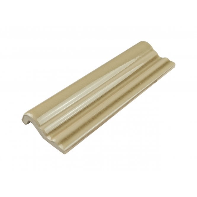 British Ceramic Tile Puddle Glaze Shortbread 5cm x 15cm Border Tile