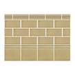 British Ceramic Tile Puddle Glaze Shortbread 5cm x 15cm Border Tile