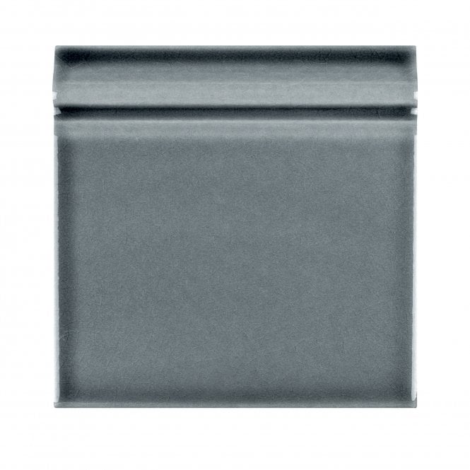 British Ceramic Tile Puddle Glaze Smoked Grey 15cm x 15cm Skirting Tile
