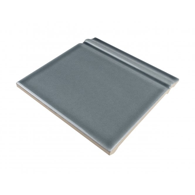 British Ceramic Tile Puddle Glaze Smoked Grey 15cm x 15cm Skirting Tile