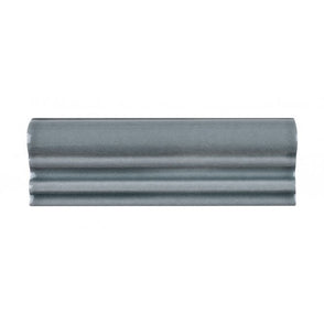 British Ceramic Tile Puddle Glaze Smoked Grey 5cm x 15cm Border Tile