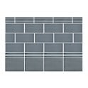 British Ceramic Tile Puddle Glaze Smoked Grey 5cm x 15cm Border Tile