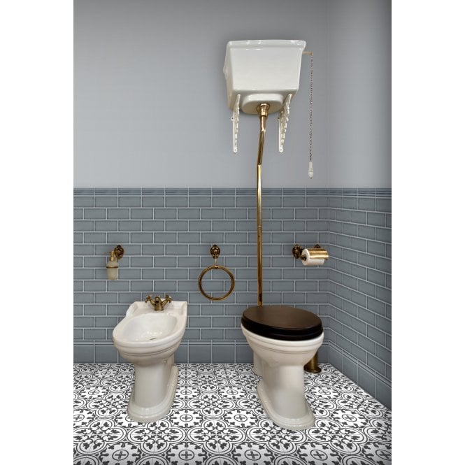 British Ceramic Tile Puddle Glaze Smoked Grey 7.5cm x 15cm Wall Tile