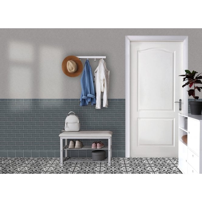 British Ceramic Tile Puddle Glaze Smoked Grey 7.5cm x 15cm Wall Tile