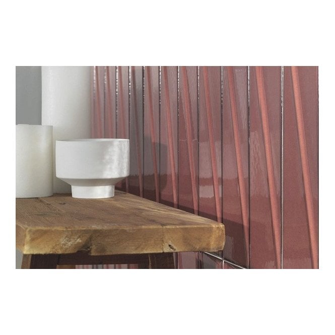 Italian Design Pulse Ruby 7.6cm x 30.5cm Wall Tile