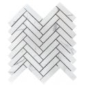 Q Marmi Calacatta Herringbone 28cm x 33cm (2.2cm x 9.7cm) Mosaic Tile