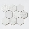 Q-Marmi Statuario Hexagon Mix Stone Mosaic (9.5cm x 9.5cm) 29.2cm x 34.1cm Wall & Floor Tile