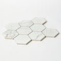 Q-Marmi Statuario Hexagon Mix Stone Mosaic (9.5cm x 9.5cm) 29.2cm x 34.1cm Wall & Floor Tile
