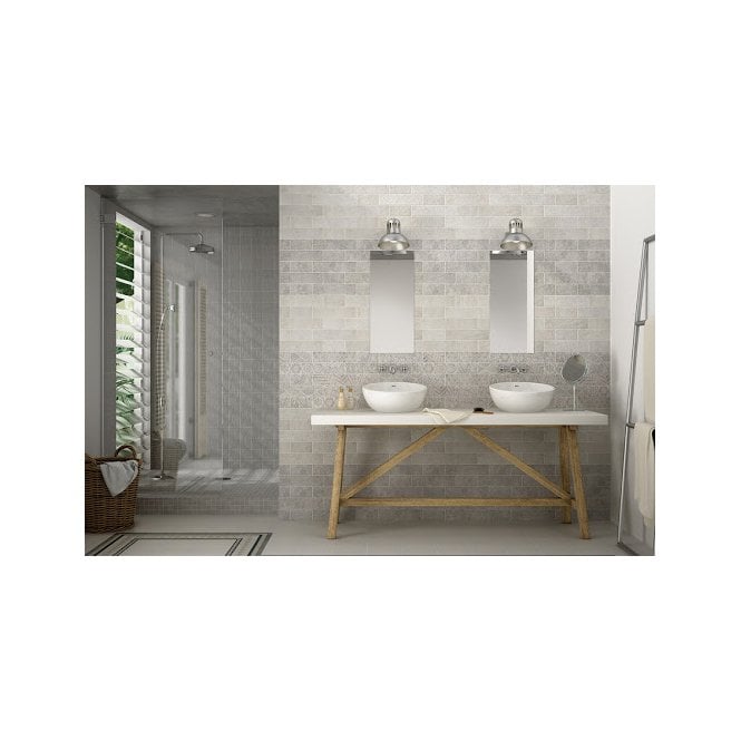 Equipe Quarcity Grey Decor 7.5cm x 30cm Wall Tile