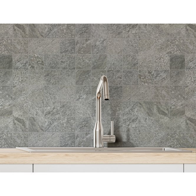 Quartz Stone Grey Matt 30cm x 30cm Mosaic Tile