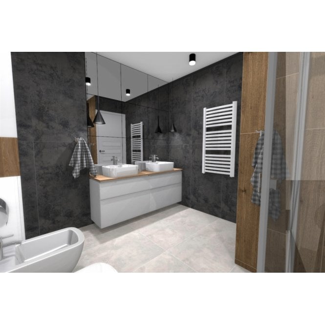Quenos Matt White 59.8cm x 119.8cm Wall & Floor Tile