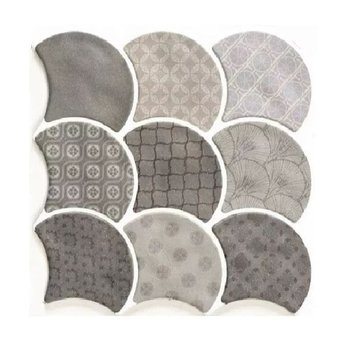 Realonda Scale Boho Grey 30.7cm x 30.7cm Wall and Floor Tile