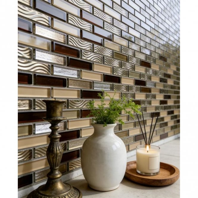 Remi Caramel 30cm x 33.5cm Mosaic Tile