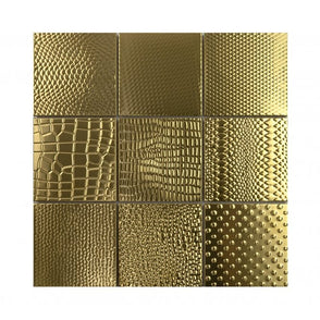 Reptilia Gold (9.8cm x 9.8cm) 29.8cm x 29.8cm Mosaic Tile