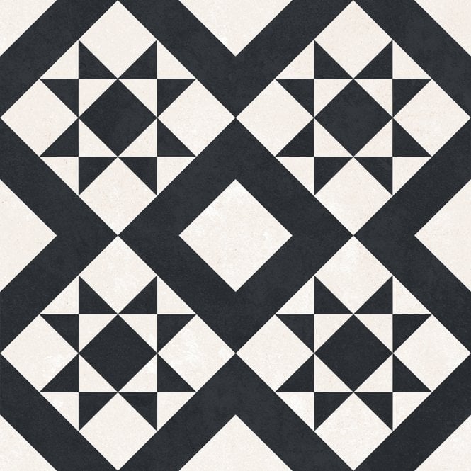 Retro Black Feature Floor 33cm x 33cm Floor Tile