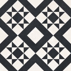 Retro Black Feature Floor 33cm x 33cm Floor Tile