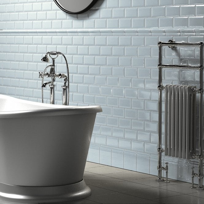 Retro Metro Cloud Blue 5cm x 15cm Dado Tile