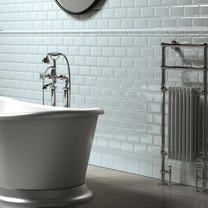 Retro Metro Glacier Blue 5cm x 15cm Border Tile