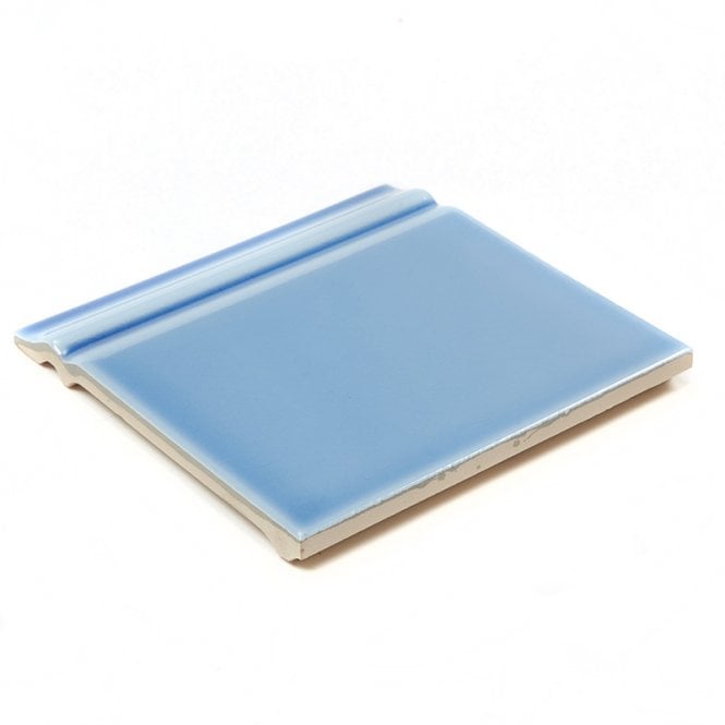 Retro Metro Mediterranean Blue 15cm x 15cm Skirting Tile