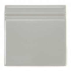 Retro Metro Silver Grey 15cm x 15cm Skirting Tile