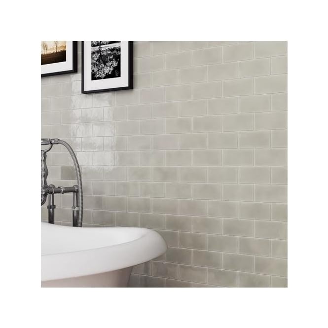 Retro Metro Silver Grey 7.5cm x 15cm Wall Tile