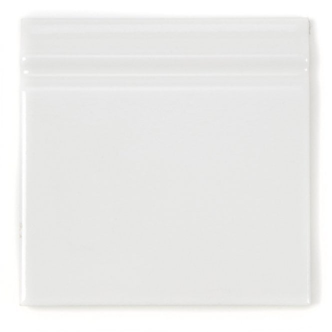 Retro Metro White 15cm x 15cm Skirting Tile
