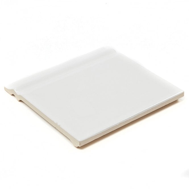 Retro Metro White 15cm x 15cm Skirting Tile