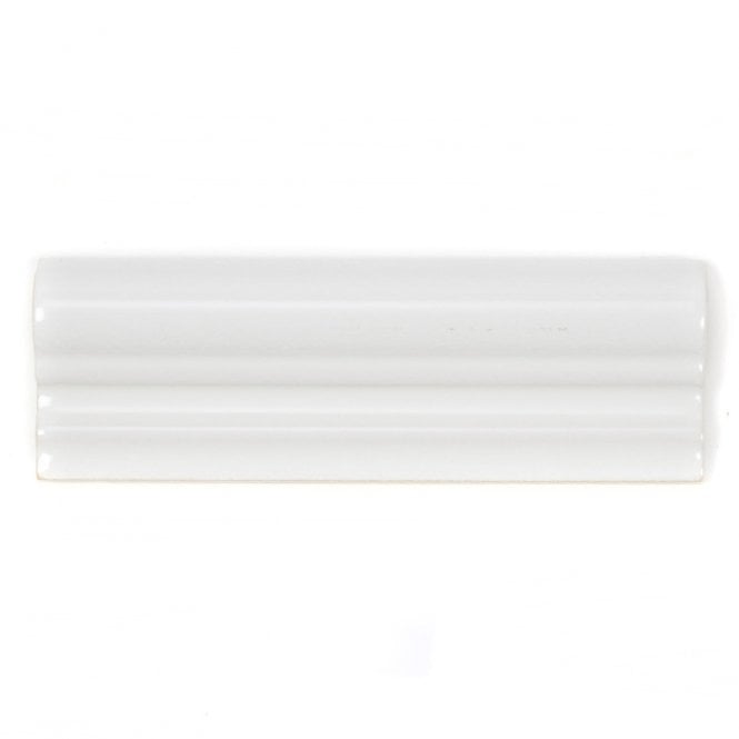 Retro Metro White 5cm x 15cm Border Tile