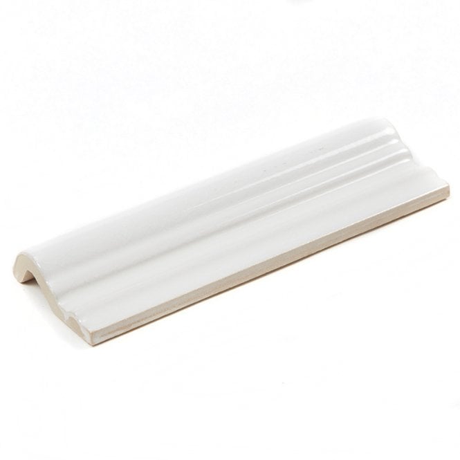 Retro Metro White 5cm x 15cm Border Tile