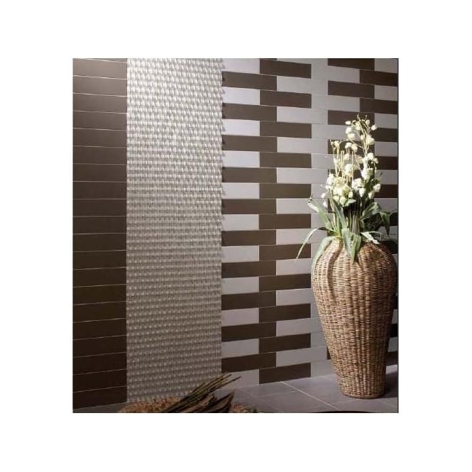 Rhian Brown Gloss 10cm x 30cm Wall Tile