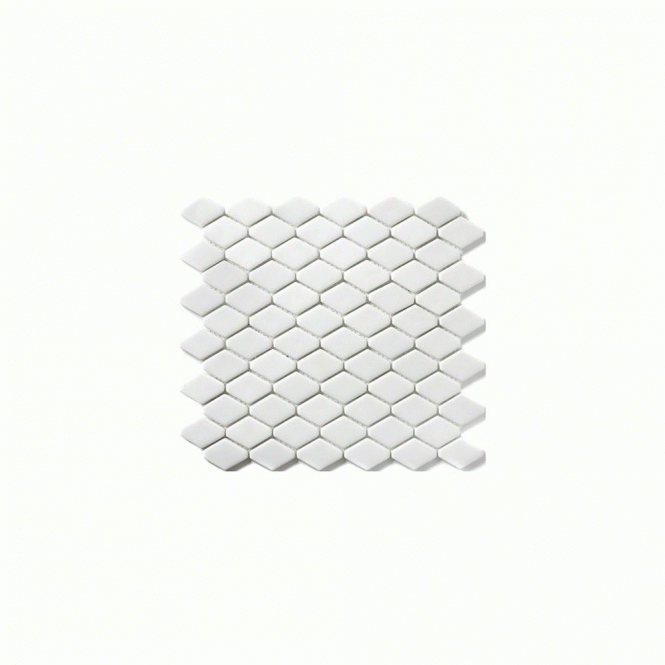 Rhombi Pressed White 30cm x 30cm Mosaic Tile