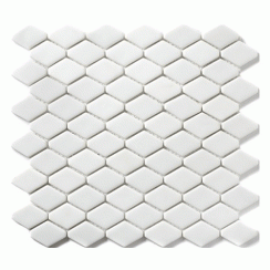 Rhombi Pressed White 30cm x 30cm Mosaic Tile