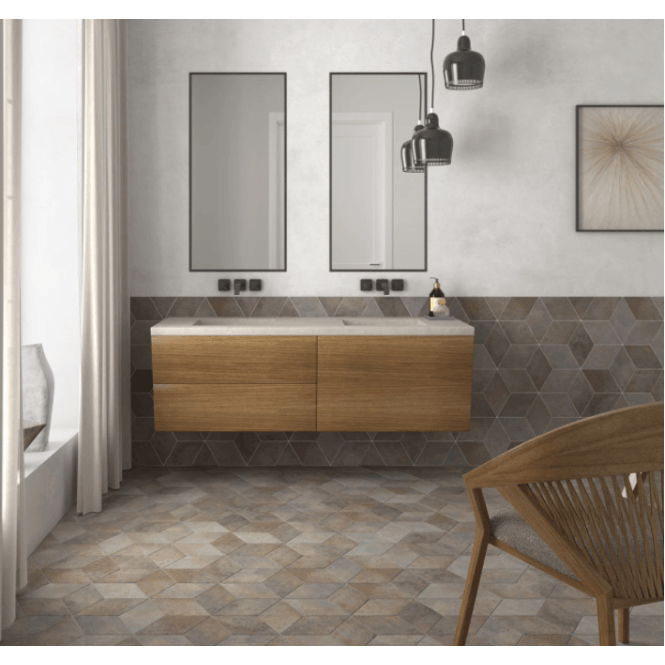 Rhombus Oxide Gris 14cm x 24cm Wall & Floor Tile