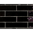 Ripple Glossy Black 7.5cm x 30cm Wall Tile