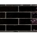Ripple Glossy Black 7.5cm x 30cm Wall Tile